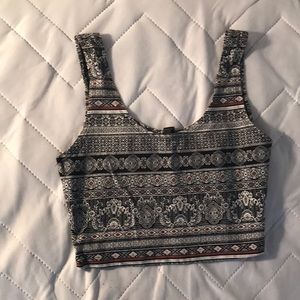 patterned crop tank